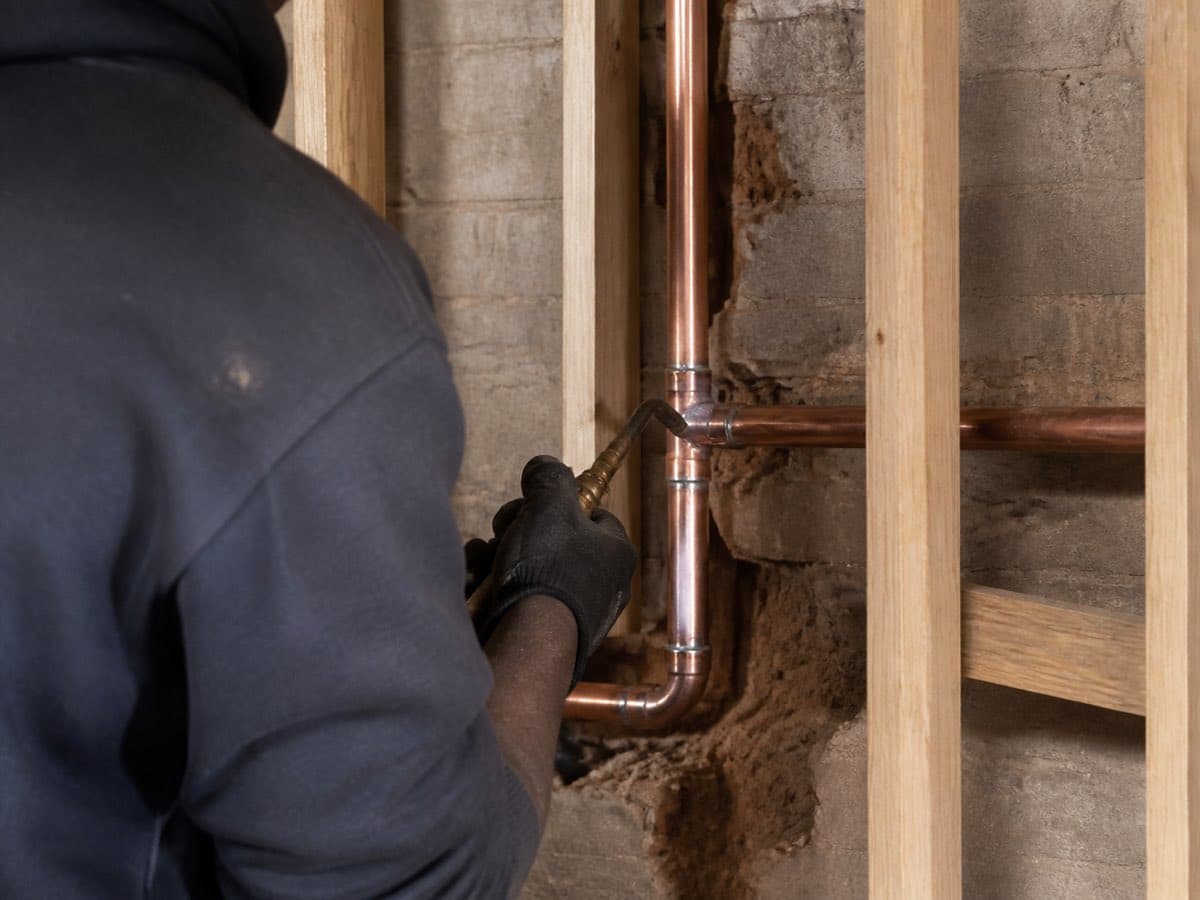 Plumbing work, illustrative image