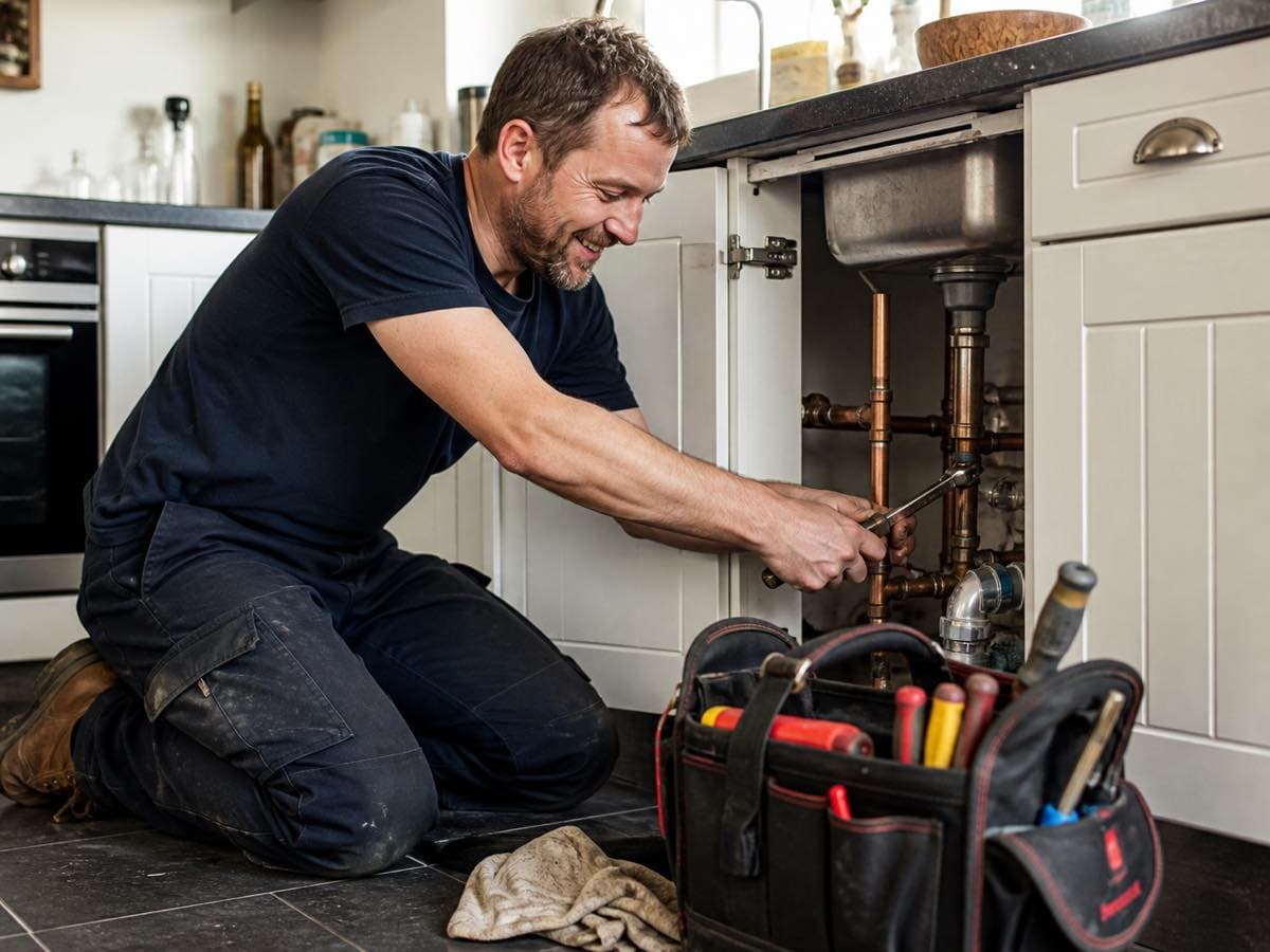 Plumbing work, illustrative image